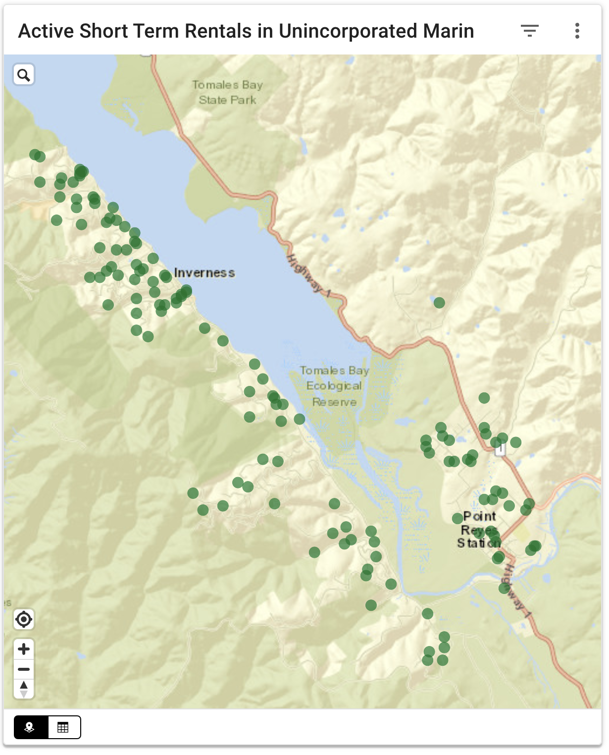 Map - STRs Point Reyes and Inverness